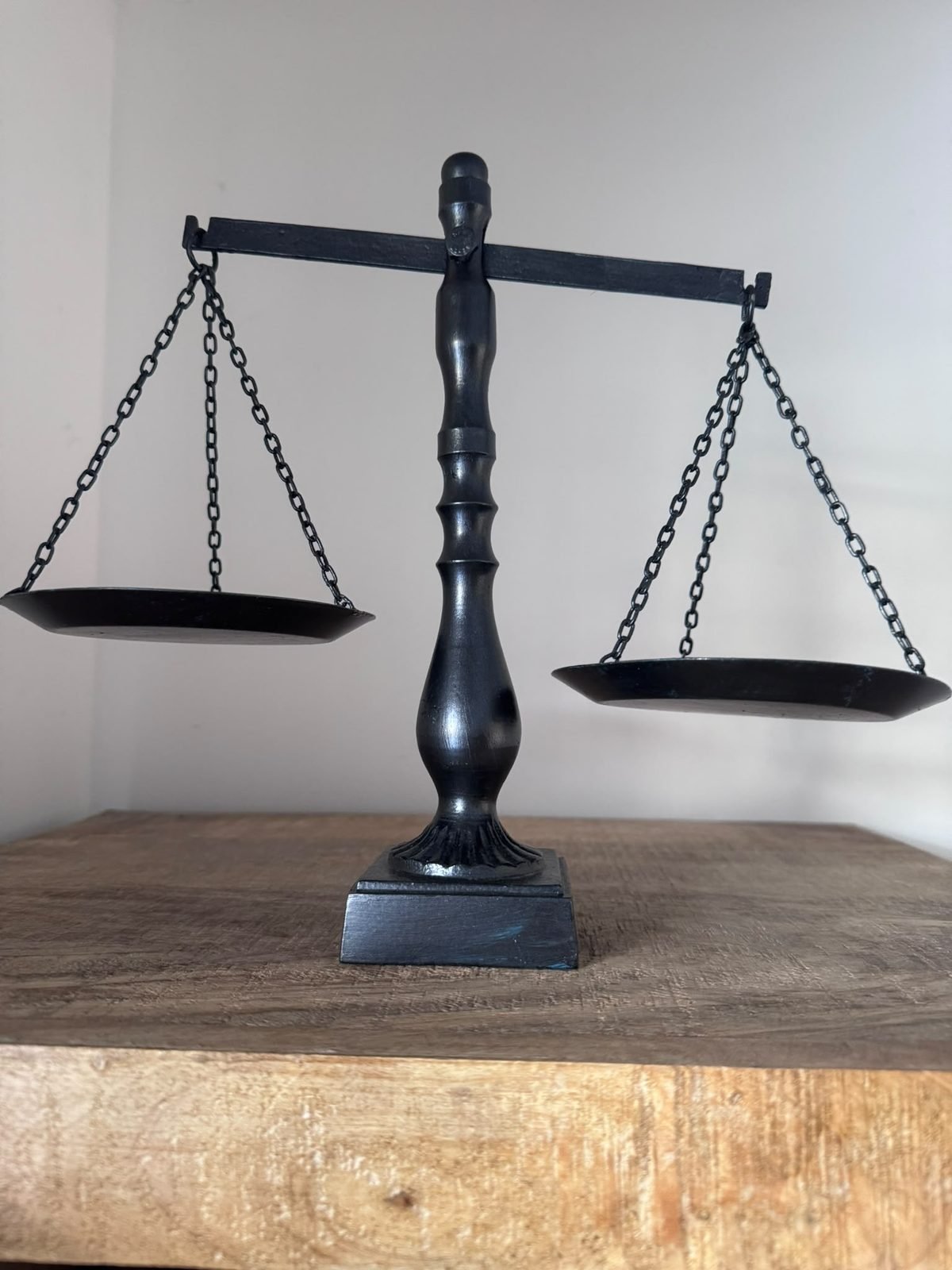 A set of brass scales in the office